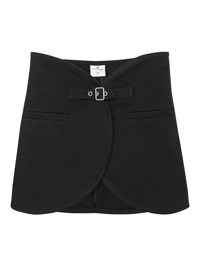 Courrèges Ellipse Mini Skirt In Black