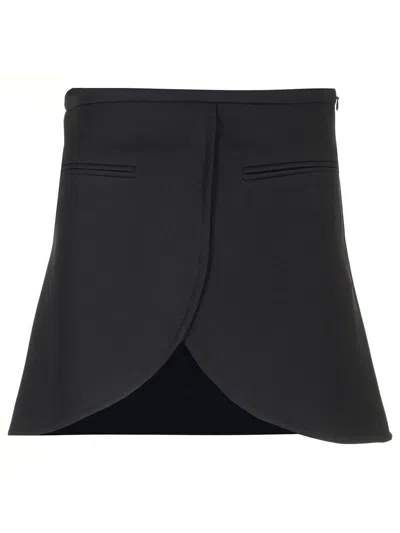 Courrèges Courreges Ellipse Twill Mini Skirt In In Black