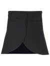 COURRÈGES ELLIPSE MINI SKIRT IN BLACK TWILL