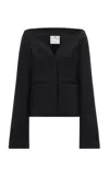 Courrèges Ellipse Tailored Crepe Blazer In Black