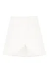 Courrèges Ellipse Twill Mini Skirt In Ecru