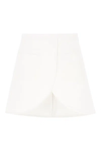 Courrèges Ellipse Twill Mini Skirt In Bianco