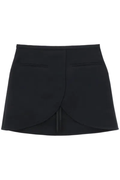 Courrèges Ellipse Tailored Crepe Mini Skirt In Black