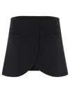 Courrèges Ellipse Black Twill Mini Skirt