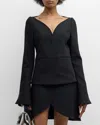 Courrèges Ellipse Tailored Crepe Blazer In Black
