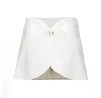 Courrèges Ellipse Vinyl Mini Skirt In White