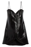 Courrèges Courreges Vinyl Ellipse Mini Sleeveless Dress In Black