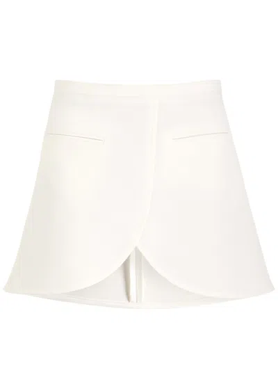 Courrèges High Waist Wrap Skirt With Seam Detailing In White