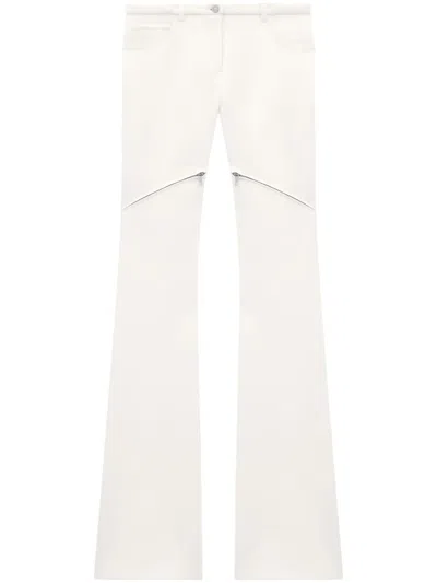 Courrèges Ellipse Zipped Twill Trousers In White