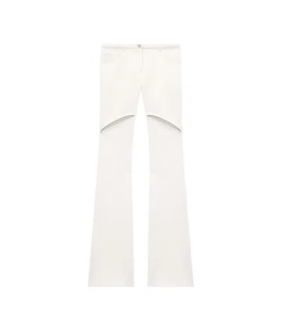 Courrèges Ellipse Zipped Twill Trousers In White