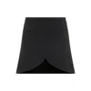 Courrèges Ellipse Black Twill Mini Skirt In Black