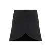 Courrèges Ellipse Black Twill Mini Skirt In Black
