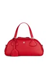 Courrèges Elongated Red Leather Bag With Silver-tone Hardware In Red