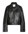 Courrèges Embossed-logo Zip-fastening Jacket In Black