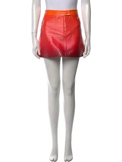 Pre-owned Courrèges Embroidered Accent Mini Skirt In Red