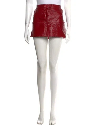 Pre-owned Courrèges Embroidered Accent Mini Skirt In Red