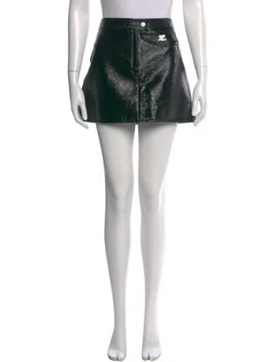 Pre-owned Courrèges Embroidered Accent Mini Skirt In Black