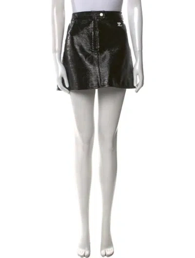 Pre-owned Courrèges Embroidered Accent Mini Skirt In Black