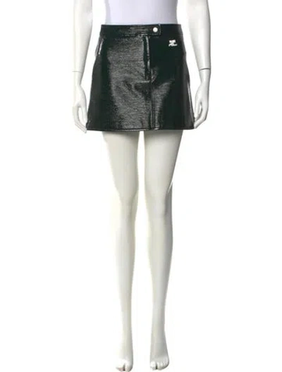Pre-owned Courrèges Embroidered Accent Mini Skirt In Black