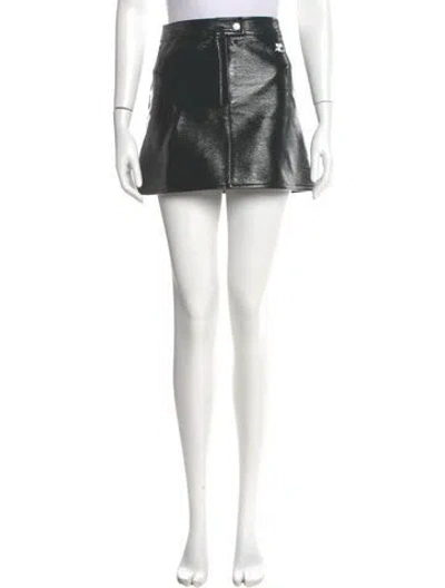 Pre-owned Courrèges Embroidered Accent Mini Skirt In Black