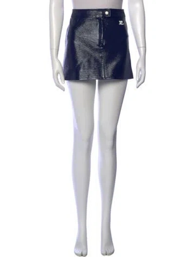 Pre-owned Courrèges Embroidered Accent Mini Skirt In Black
