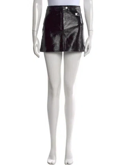 Pre-owned Courrèges Embroidered Accent Mini Skirt In Black