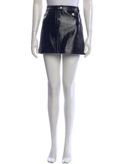 Pre-owned Courrèges Embroidered Accent Mini Skirt In Black