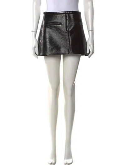 Pre-owned Courrèges Embroidered Accent Mini Skirt In Black