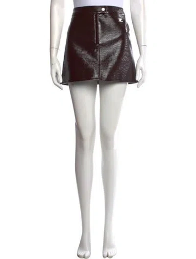 Pre-owned Courrèges Embroidered Accent Mini Skirt In Black