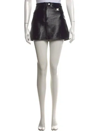 Pre-owned Courrèges Embroidered Accent Mini Skirt In Black