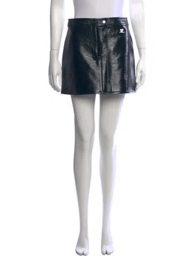 Pre-owned Courrèges Embroidered Accent Mini Skirt In Black