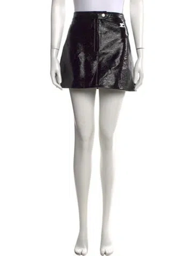 Pre-owned Courrèges Embroidered Accent Mini Skirt In Black