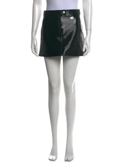 Pre-owned Courrèges Embroidered Accent Mini Skirt In Black