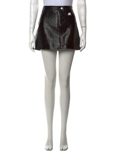 Pre-owned Courrèges Embroidered Accent Mini Skirt In Black