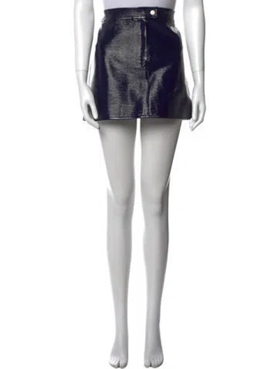 Pre-owned Courrèges Embroidered Accent Mini Skirt In Blue