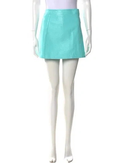 Pre-owned Courrèges Embroidered Accent Mini Skirt In Blue
