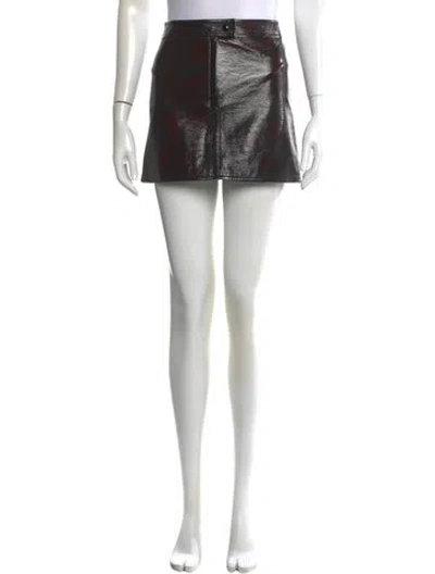 Pre-owned Courrèges Embroidered Accent Mini Skirt In Brown