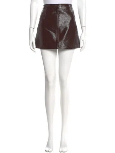 Pre-owned Courrèges Embroidered Accent Mini Skirt In Brown