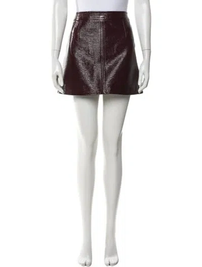 Pre-owned Courrèges Embroidered Accent Mini Skirt In Burgundy