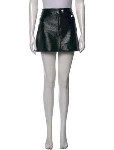 Pre-owned Courrèges Embroidered Accent Mini Skirt In Green