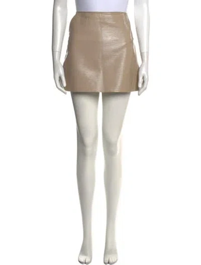 Pre-owned Courrèges Embroidered Accent Mini Skirt In Neutral