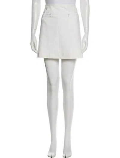Pre-owned Courrèges Embroidered Accent Mini Skirt In Neutral