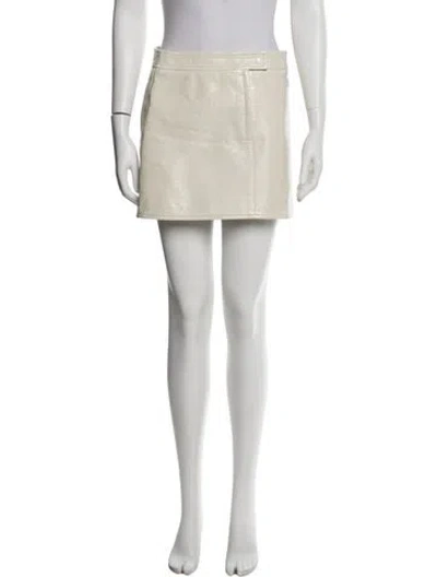 Pre-owned Courrèges Embroidered Accent Mini Skirt In Neutral