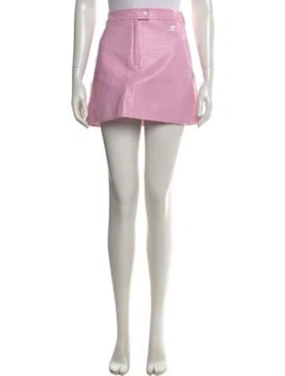Pre-owned Courrèges Embroidered Accent Mini Skirt In Pink