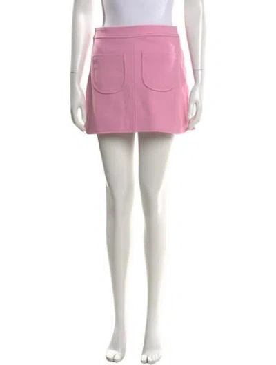 Pre-owned Courrèges Embroidered Accent Mini Skirt In Pink