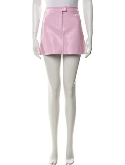 Pre-owned Courrèges Embroidered Accent Mini Skirt In Pink