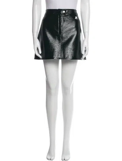 Pre-owned Courrèges Embroidered Accent Mini Skirt W/ Tags In Black