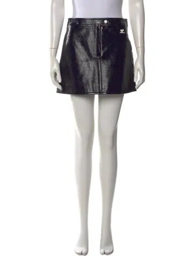 Pre-owned Courrèges Embroidered Accent Mini Skirt W/ Tags In Black