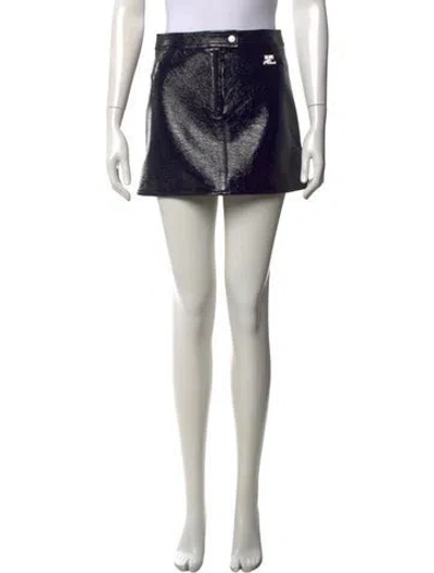 Pre-owned Courrèges Embroidered Accent Mini Skirt W/ Tags In Black