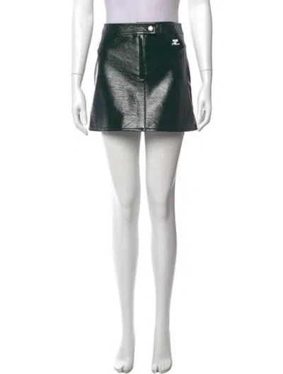 Pre-owned Courrèges Embroidered Accent Mini Skirt W/ Tags In Green